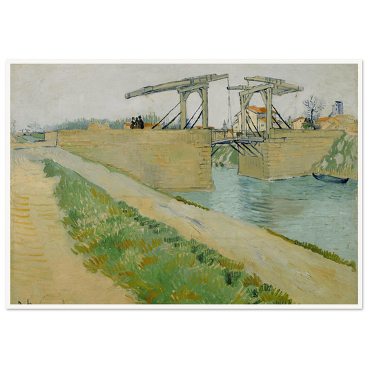 The Langlois bridge (1888) Art Print | Vincent van Gogh - Framed Poster - 30x40 cm / 12x16″ - Black frame