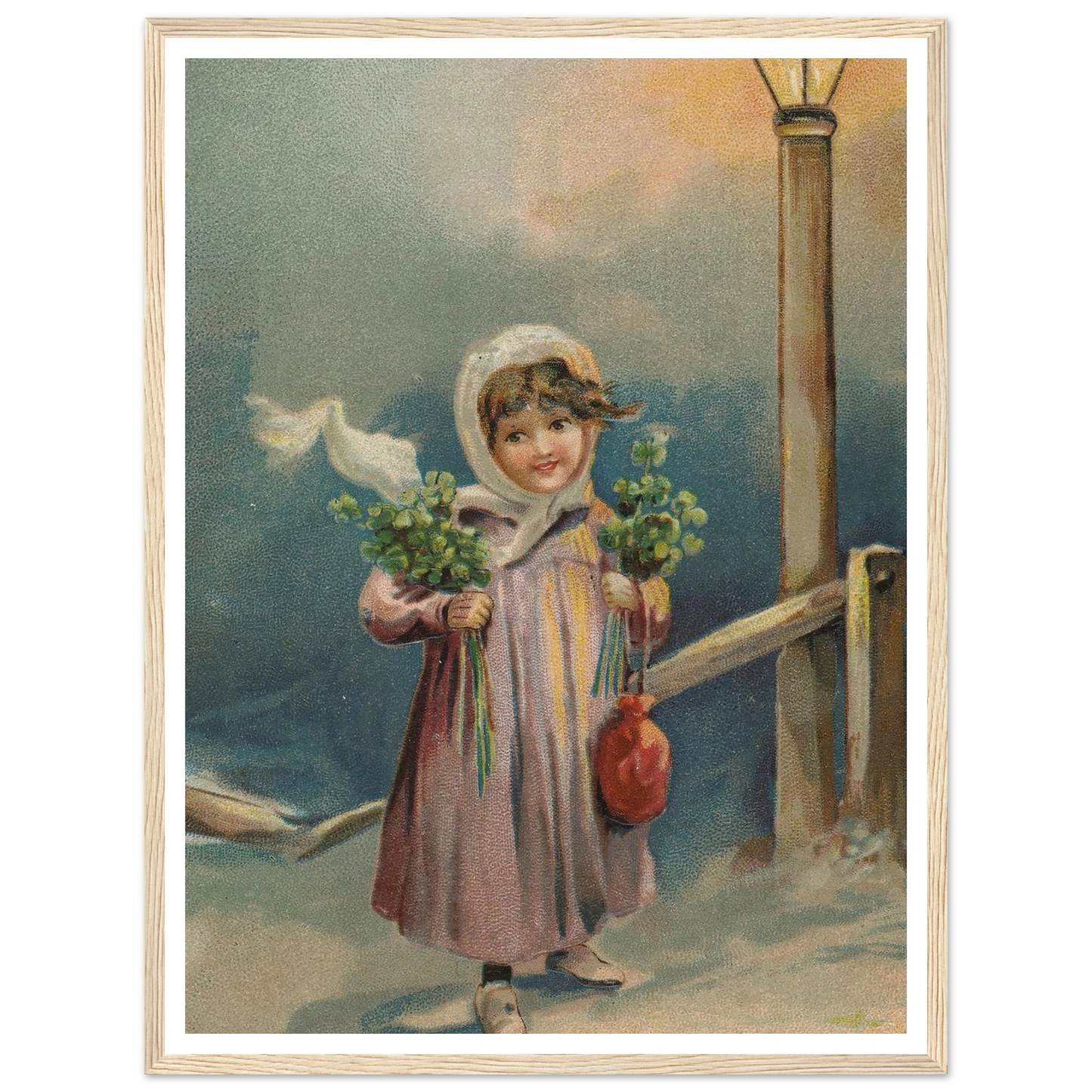 The Lantern's Gentle Glow - Framed Poster - 30x40 cm / 12x16″ - Black frame