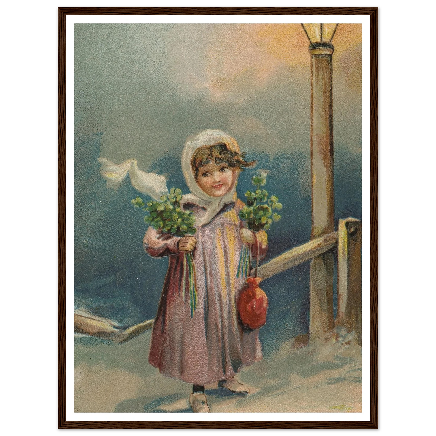 The Lantern's Gentle Glow - Framed Poster - 30x40 cm / 12x16″ - Black frame