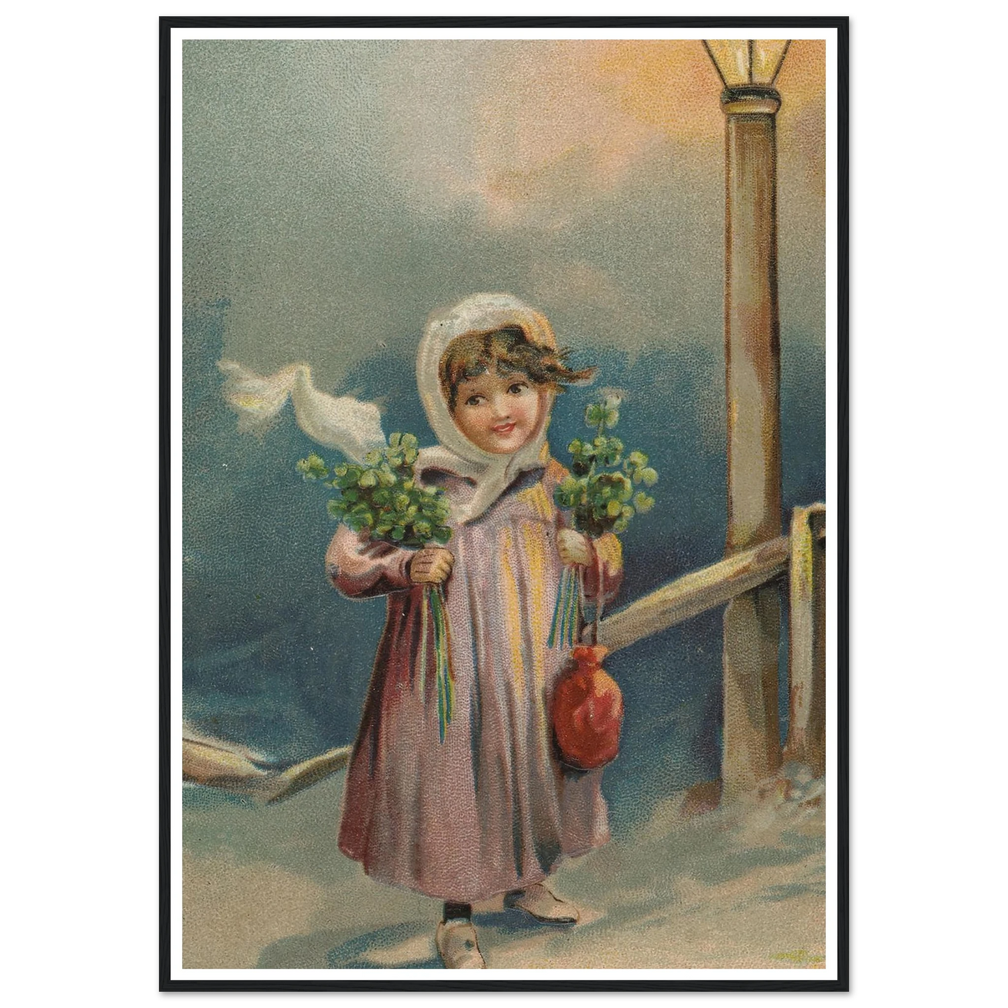 The Lantern's Gentle Glow - Framed Poster - 30x40 cm / 12x16″ - Black frame