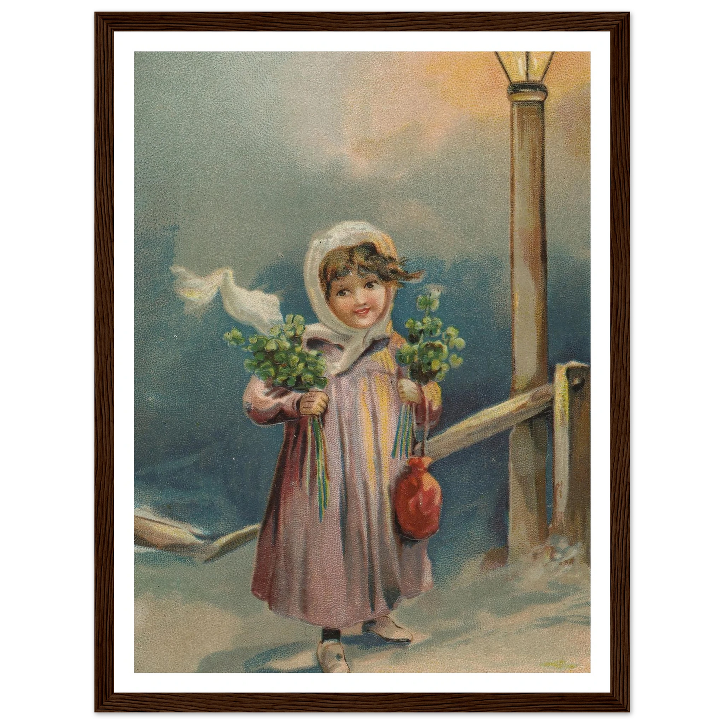The Lantern's Gentle Glow - Framed Poster - 30x40 cm / 12x16″ - Black frame