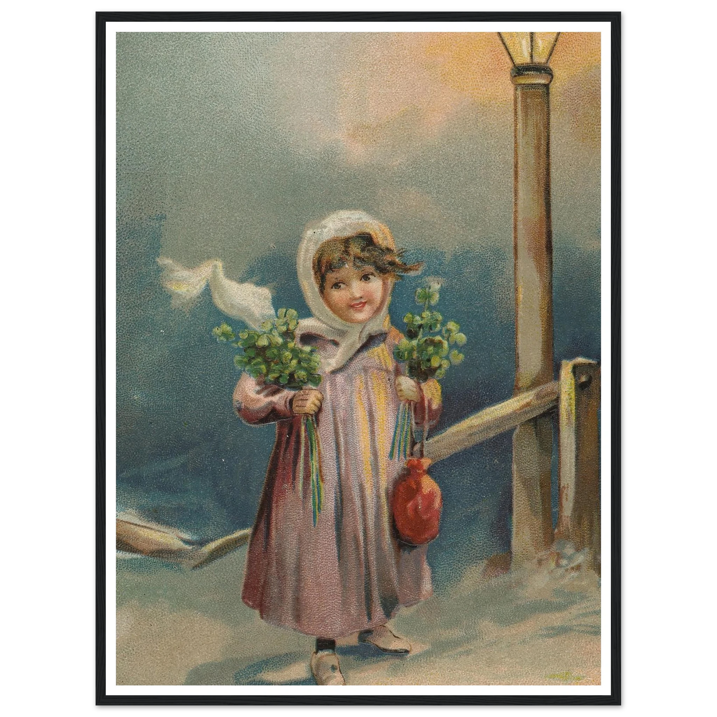 The Lantern's Gentle Glow - Framed Poster - 30x40 cm / 12x16″ - Black frame