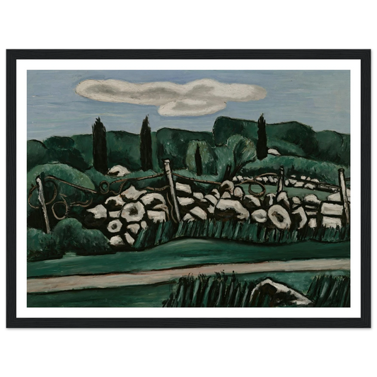 The Last Stone Walls, Dogtown (ca. 1936–37) Art Print | Marsden Hartley - Framed Poster - 30x40 cm / 12x16″ - Black frame