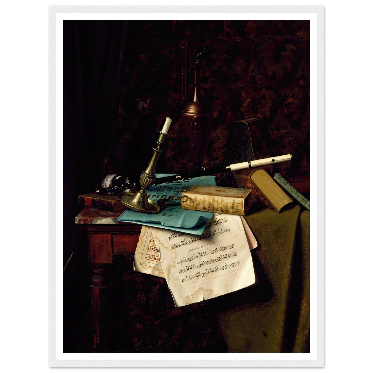 The Last Summer Rose (1886) Art Print | William Michael Harnett - Framed Poster - 30x40 cm / 12x16″ - Black frame