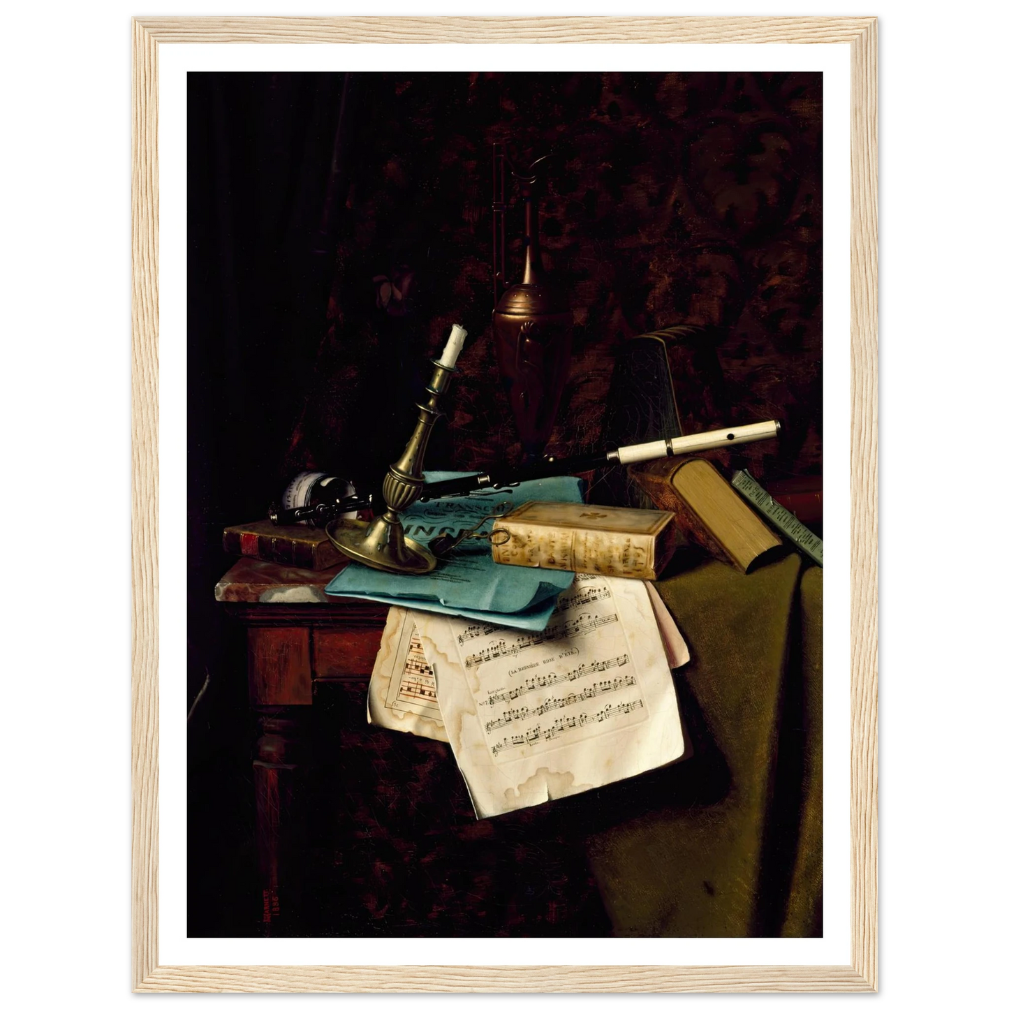 The Last Summer Rose (1886) Art Print | William Michael Harnett - Framed Poster - 30x40 cm / 12x16″ - Black frame