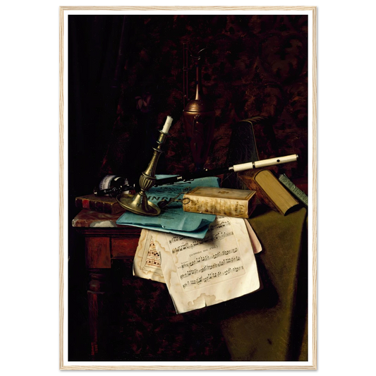 The Last Summer Rose (1886) Art Print | William Michael Harnett - Framed Poster - 30x40 cm / 12x16″ - Black frame