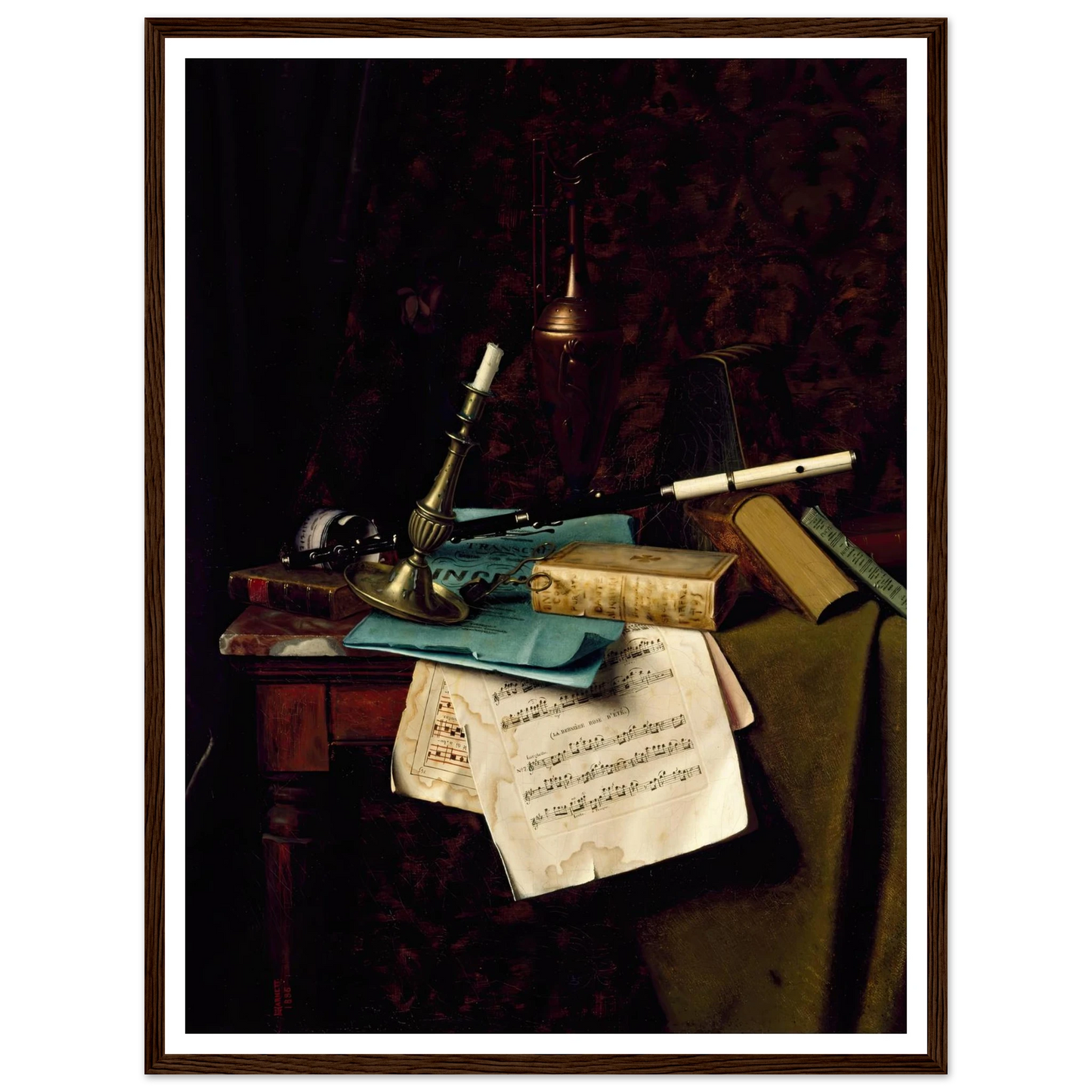 The Last Summer Rose (1886) Art Print | William Michael Harnett - Framed Poster - 30x40 cm / 12x16″ - Black frame