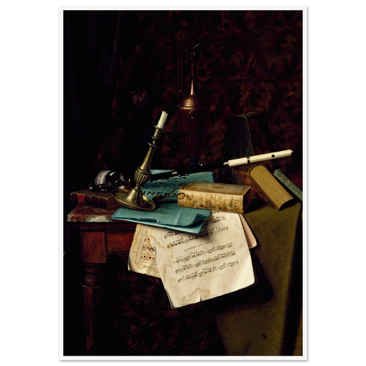 The Last Summer Rose (1886) Art Print | William Michael Harnett - Framed Poster - 30x40 cm / 12x16″ - Black frame