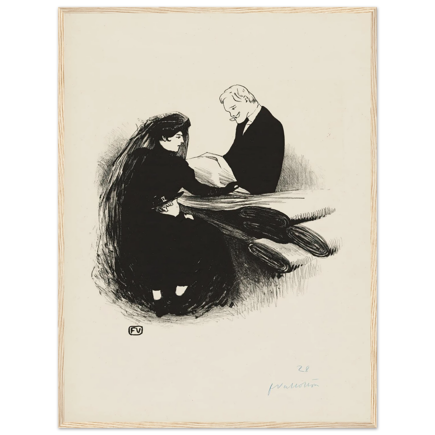 The Latest Fashion (1893) Art Print | Felix Vallotton - Framed Poster - 30x40 cm / 12x16″ - Black frame