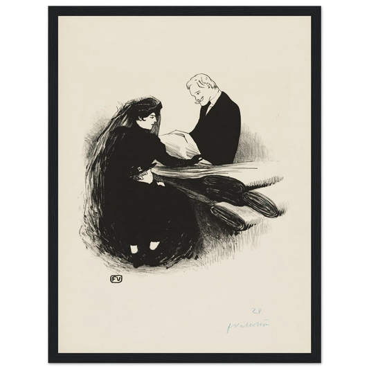 The Latest Fashion (1893) Art Print | Felix Vallotton - Framed Poster - 30x40 cm / 12x16″ - Black frame
