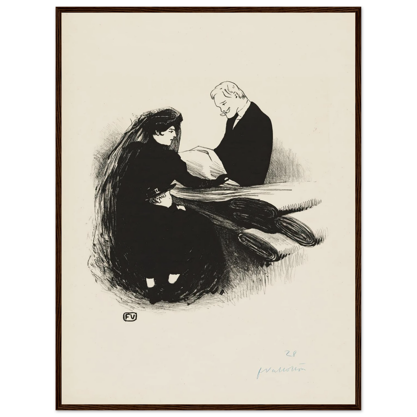 The Latest Fashion (1893) Art Print | Felix Vallotton - Framed Poster - 30x40 cm / 12x16″ - Black frame