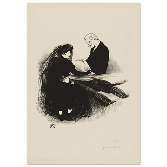 The Latest Fashion (1893) Art Print | Felix Vallotton - Framed Poster - 30x40 cm / 12x16″ - Black frame