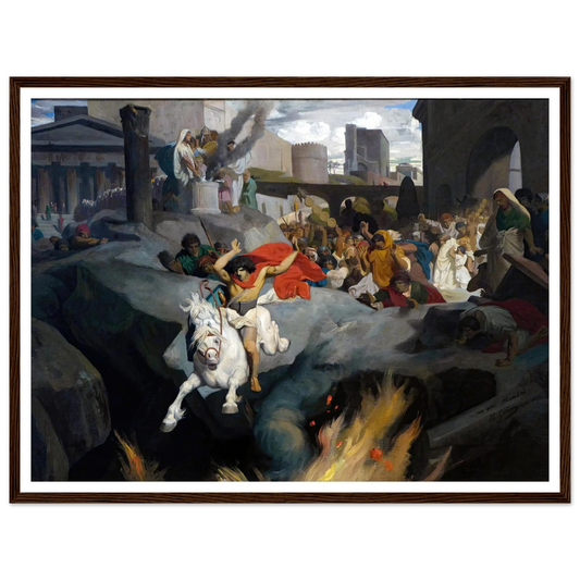 The Leap of Marcus Curtius (1850-1855) Art Print | Jean Leon Gerome - Framed Poster - 30x40 cm / 12x16″ - Black frame