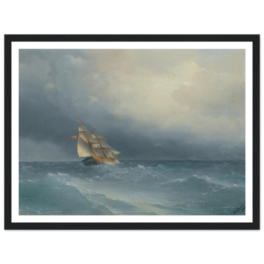 The Lifting Storm (1880) Art Print | Ivan Konstantinovich Aivazovsky - Framed Poster - 30x40 cm / 12x16″ - Black frame