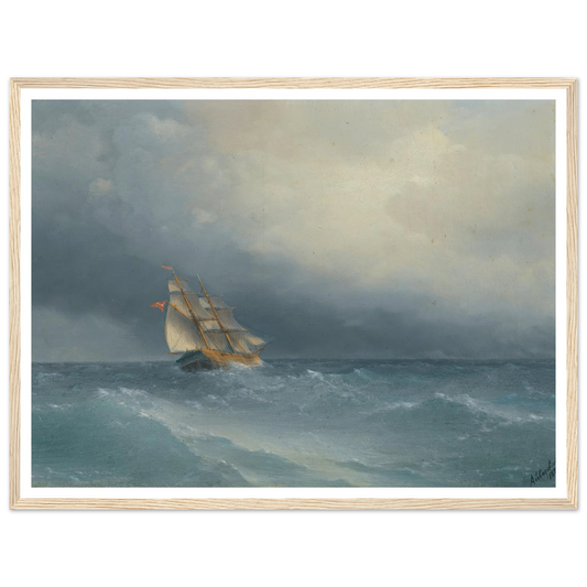 The Lifting Storm (1880) Art Print | Ivan Konstantinovich Aivazovsky - Framed Poster - 30x40 cm / 12x16″ - Black frame