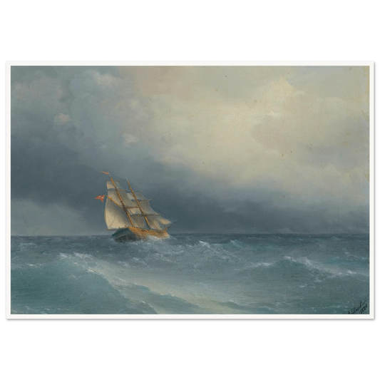 The Lifting Storm (1880) Art Print | Ivan Konstantinovich Aivazovsky - Framed Poster - 30x40 cm / 12x16″ - Black frame