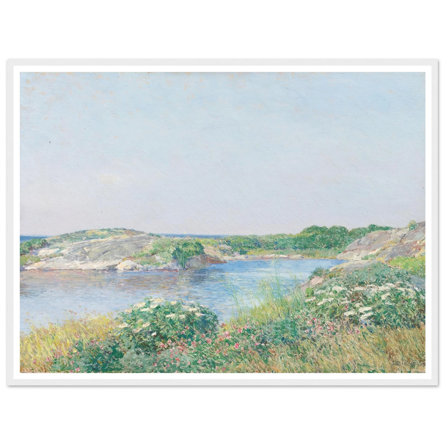 The Little Pond, Appledore (1890) Art Print | Childe Hassam - Framed Poster - 30x40 cm / 12x16″ - Black frame