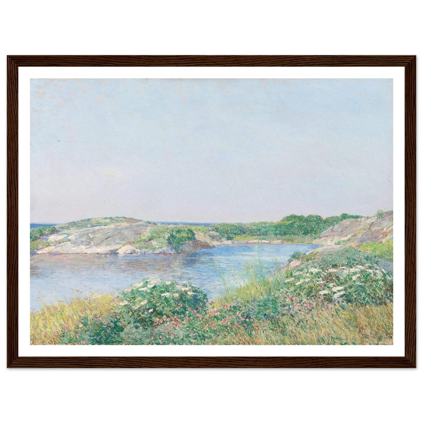 The Little Pond, Appledore (1890) Art Print | Childe Hassam - Framed Poster - 30x40 cm / 12x16″ - Black frame