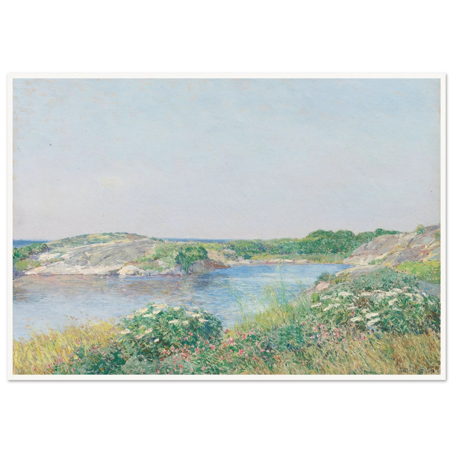 The Little Pond, Appledore (1890) Art Print | Childe Hassam - Framed Poster - 30x40 cm / 12x16″ - Black frame