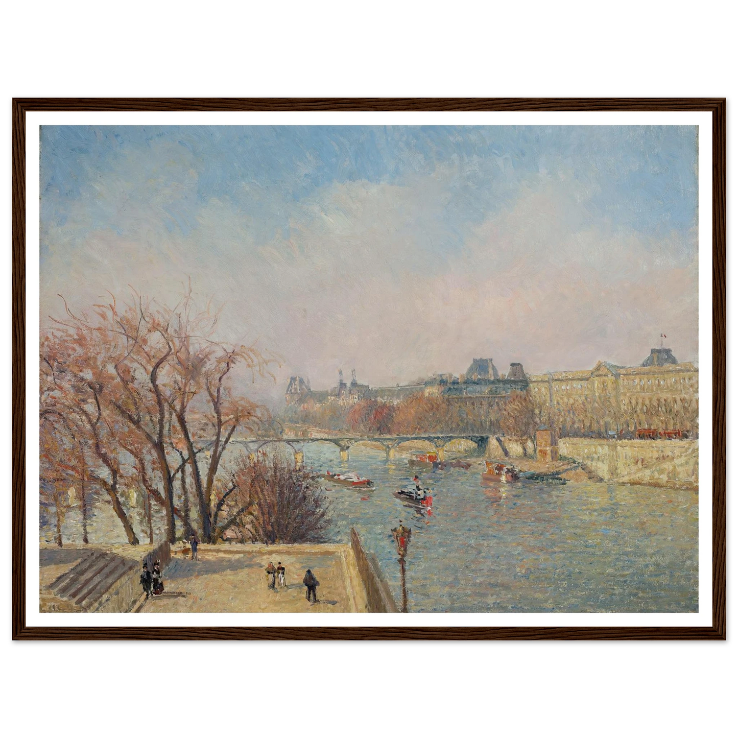The Louvre, Morning, Sunlight (1901) Art Print | Camille Pissarro - Framed Poster - 30x40 cm / 12x16″ - Black frame