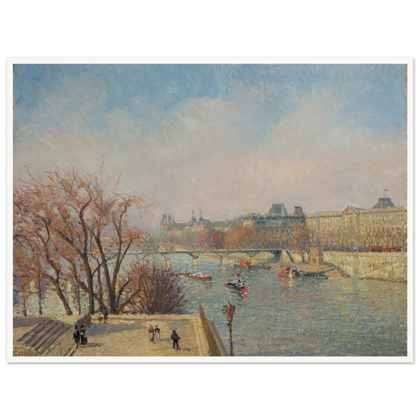 The Louvre, Morning, Sunlight (1901) Art Print | Camille Pissarro - Framed Poster - 30x40 cm / 12x16″ - Black frame
