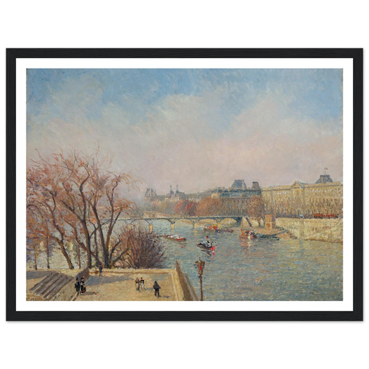 The Louvre, Morning, Sunlight (1901) Art Print | Camille Pissarro - Framed Poster - 30x40 cm / 12x16″ - Black frame
