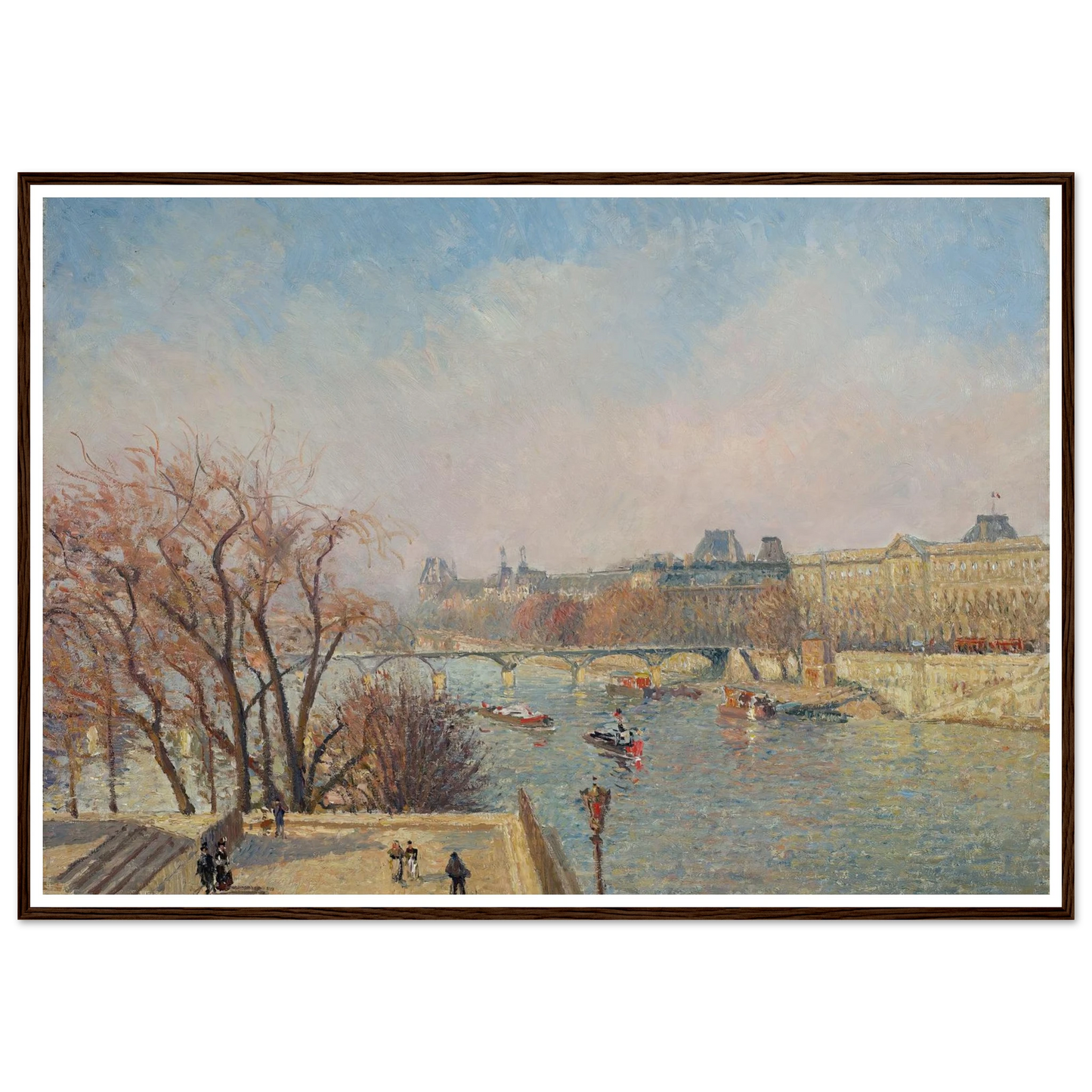 The Louvre, Morning, Sunlight (1901) Art Print | Camille Pissarro - Framed Poster - 30x40 cm / 12x16″ - Black frame