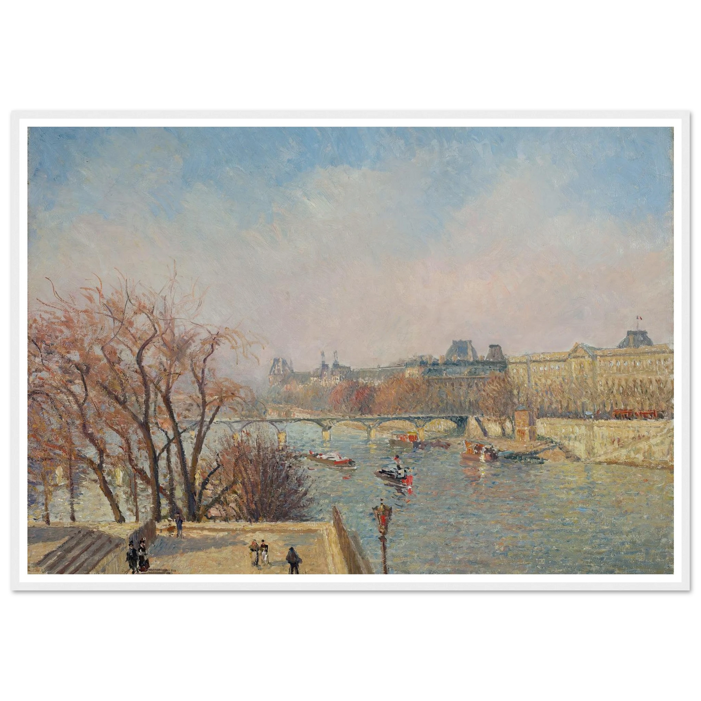 The Louvre, Morning, Sunlight (1901) Art Print | Camille Pissarro - Framed Poster - 30x40 cm / 12x16″ - Black frame