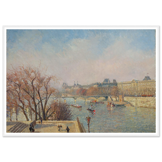 The Louvre, Morning, Sunlight (1901) Art Print | Camille Pissarro - Framed Poster - 30x40 cm / 12x16″ - Black frame