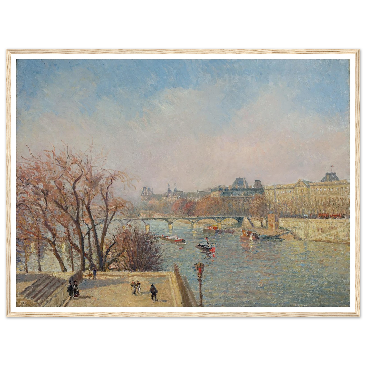 The Louvre, Morning, Sunlight (1901) Art Print | Camille Pissarro - Framed Poster - 30x40 cm / 12x16″ - Black frame