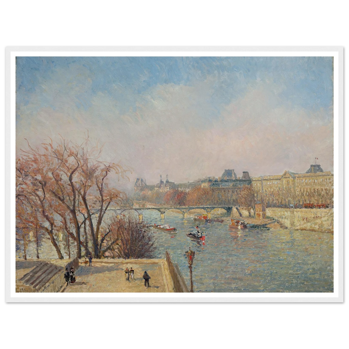 The Louvre, Morning, Sunlight (1901) Art Print | Camille Pissarro - Framed Poster - 30x40 cm / 12x16″ - Black frame