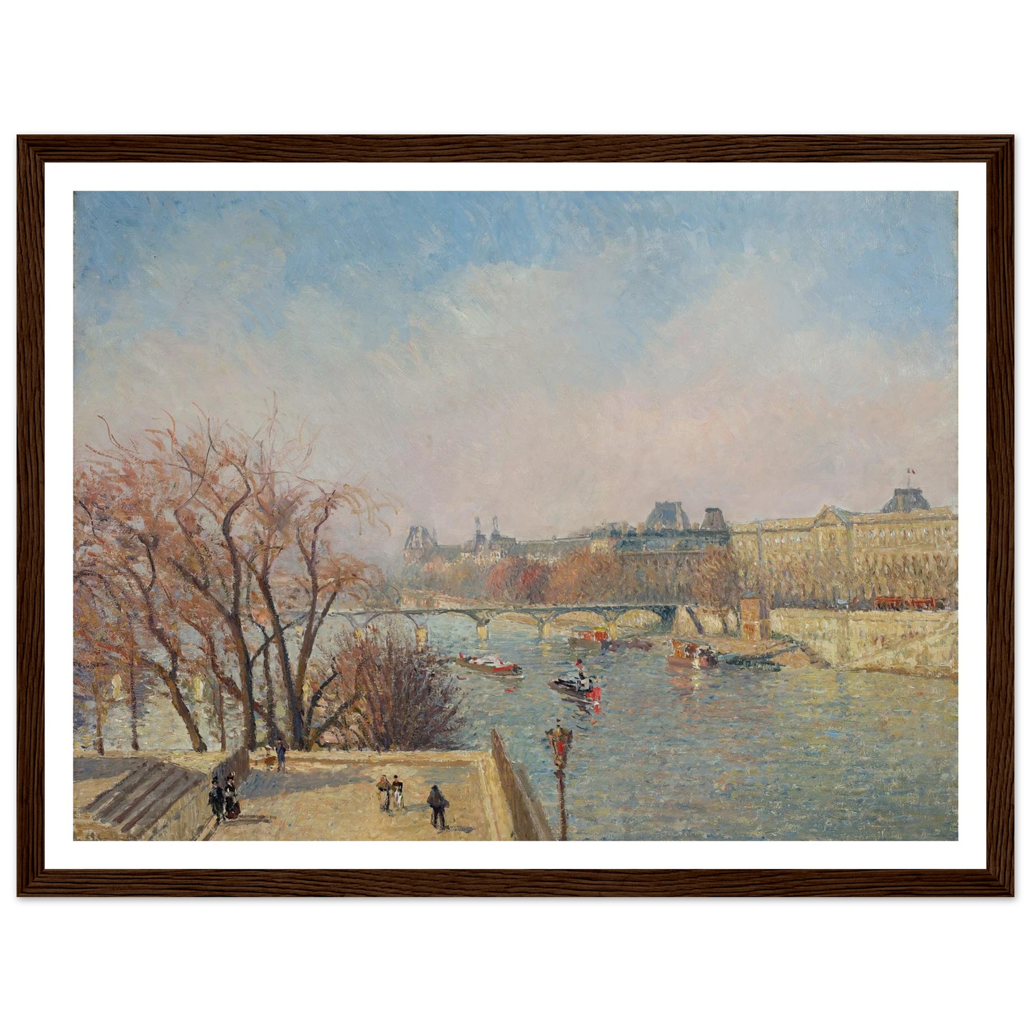 The Louvre, Morning, Sunlight (1901) Art Print | Camille Pissarro - Framed Poster - 30x40 cm / 12x16″ - Black frame