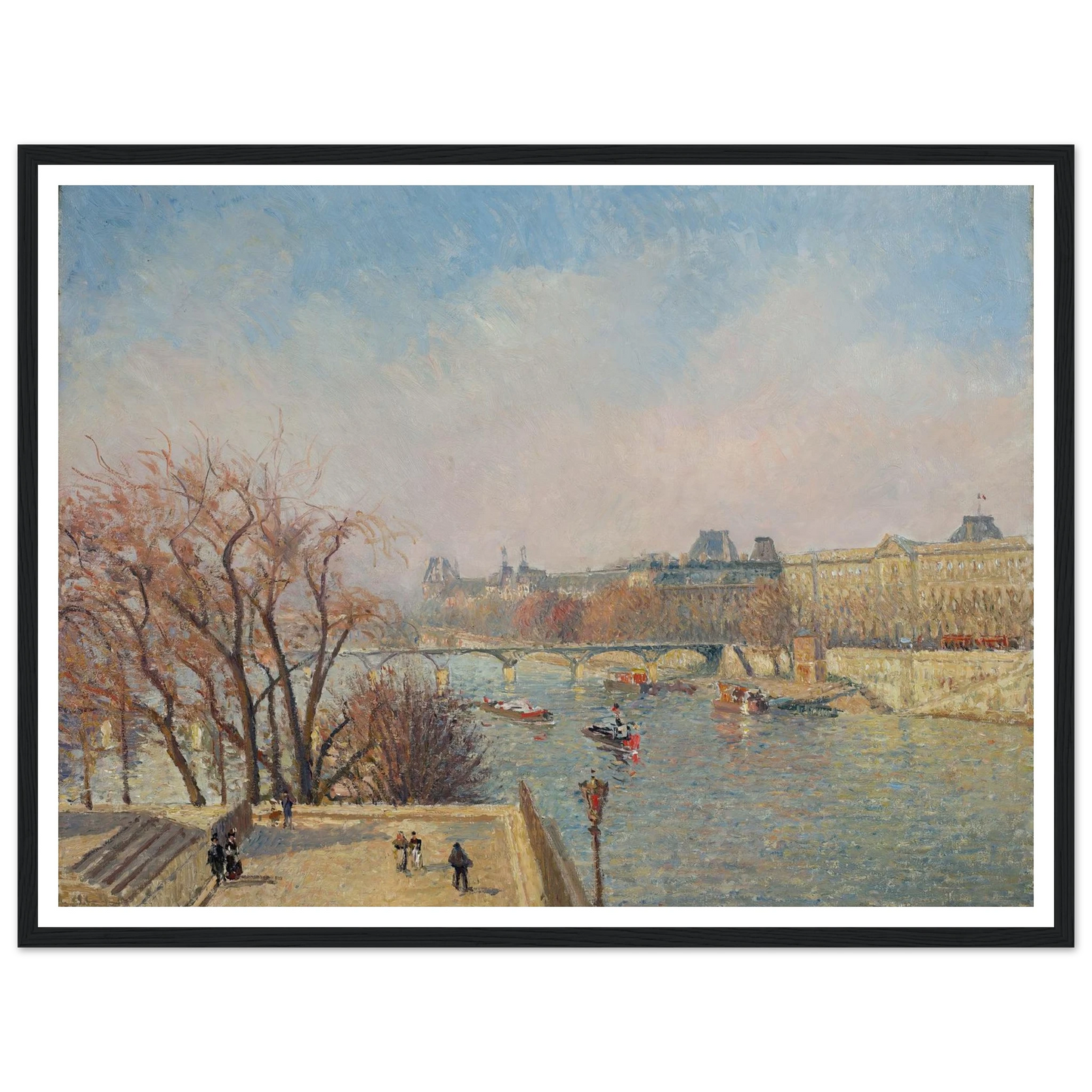 The Louvre, Morning, Sunlight (1901) Art Print | Camille Pissarro - Framed Poster - 30x40 cm / 12x16″ - Black frame