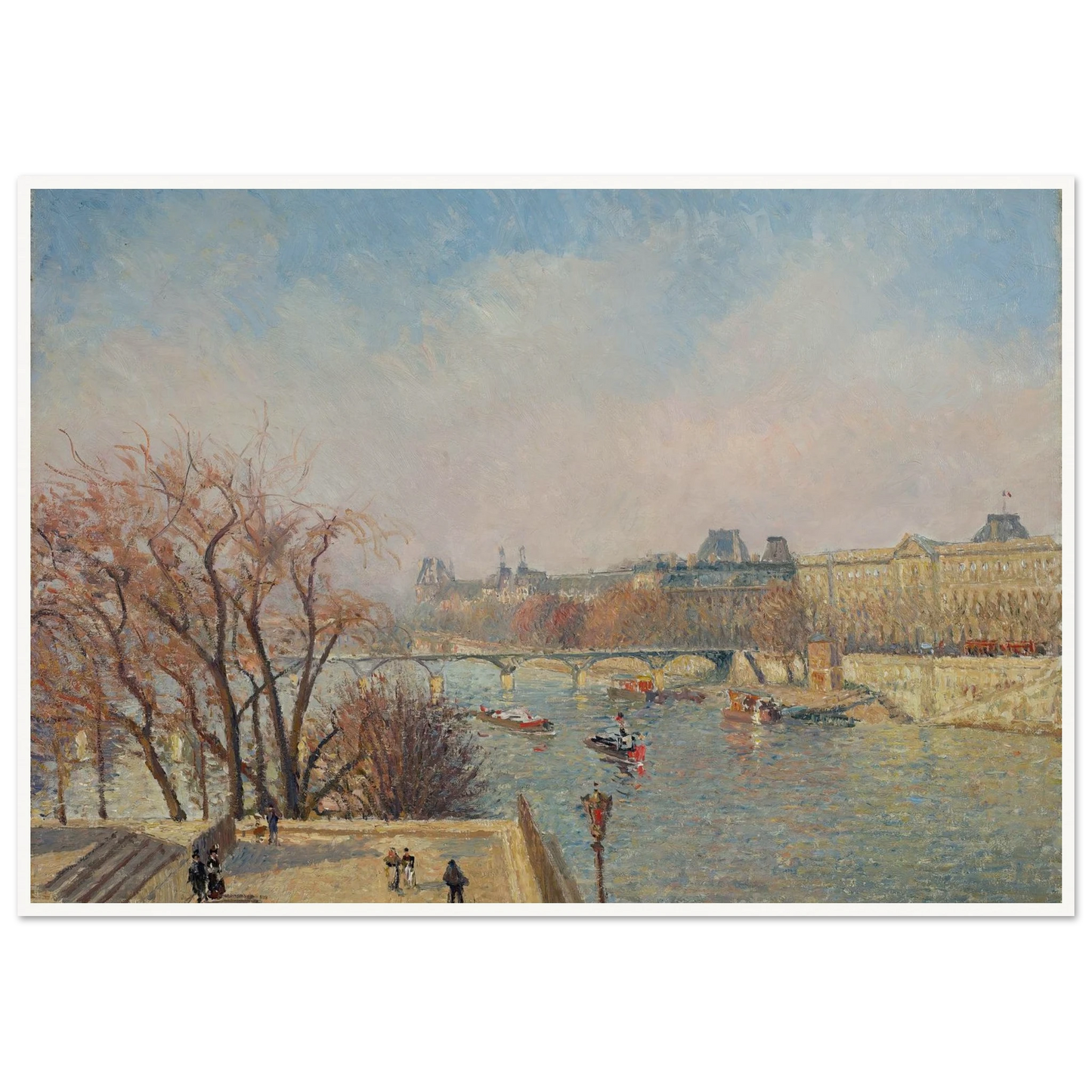 The Louvre, Morning, Sunlight (1901) Art Print | Camille Pissarro - Framed Poster - 30x40 cm / 12x16″ - Black frame