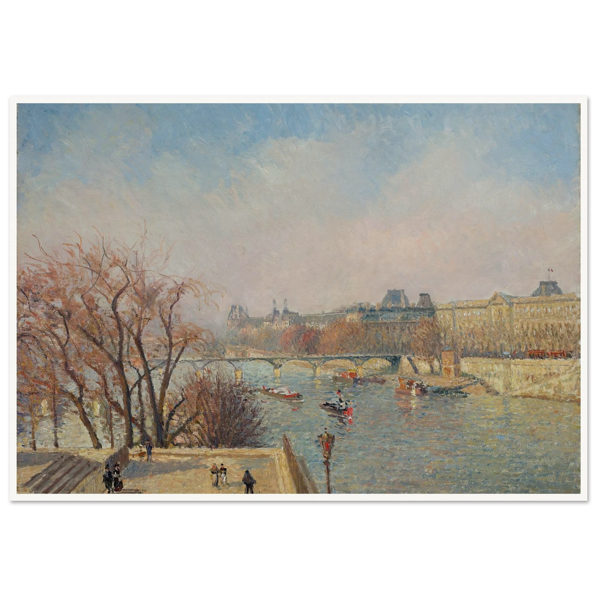 The Louvre, Morning, Sunlight (1901) Art Print | Camille Pissarro - Framed Poster - 30x40 cm / 12x16″ - Black frame