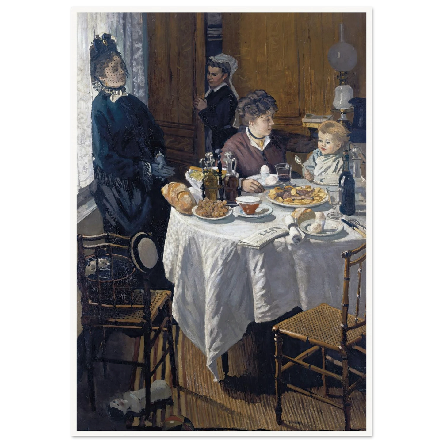 The Luncheon (1868 – 1869) Art Print | Claude Monet - Framed Poster - 30x40 cm / 12x16″ - Black frame