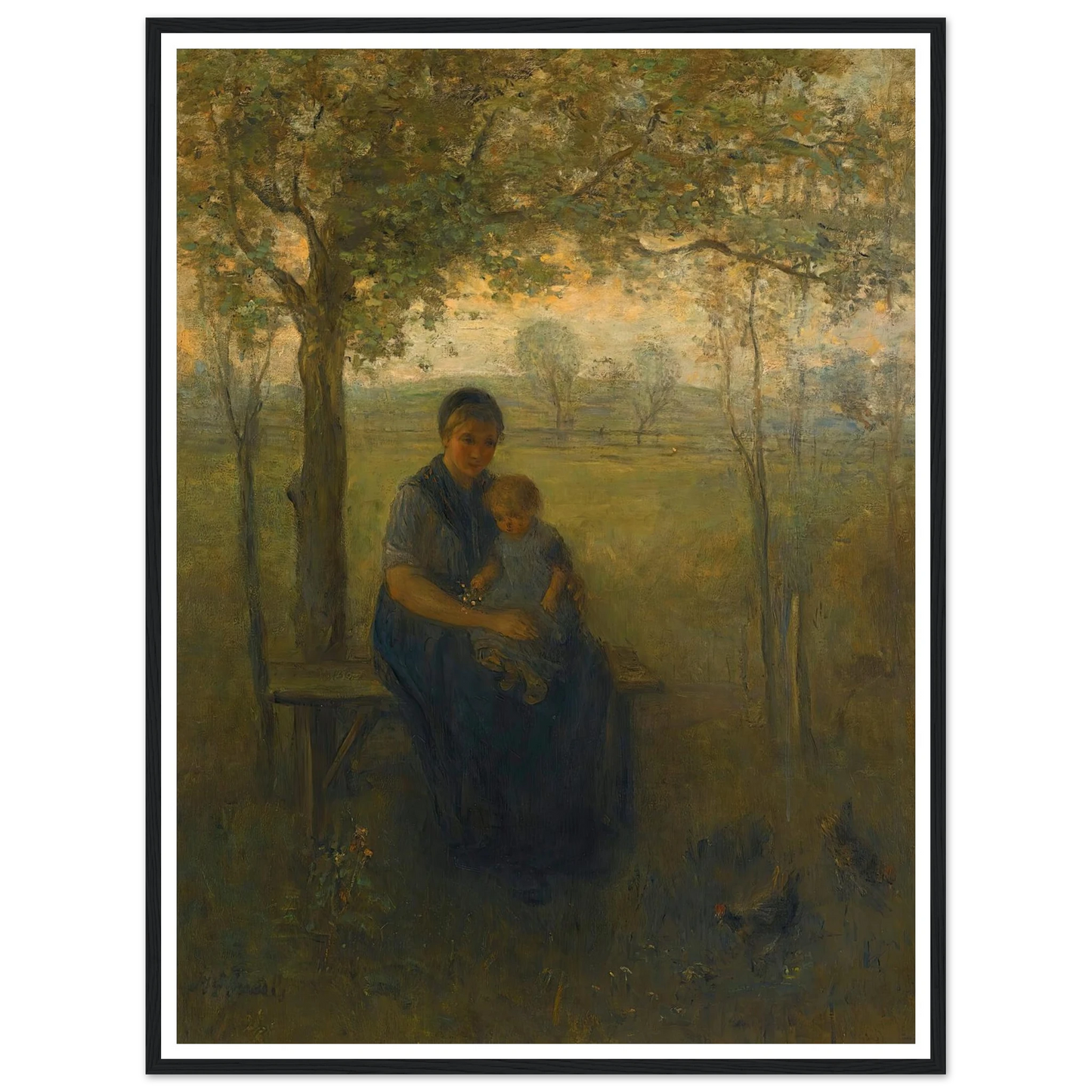 The Madonna Of Drenthe Art Print | Jozef Israels - Framed Poster - 30x40 cm / 12x16″ - Black frame