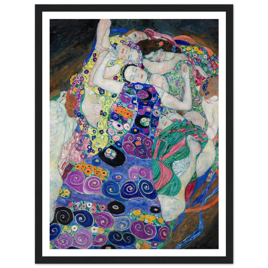 The Maiden (1913) Art Print | Gustav Klimt - Framed Poster - 30x40 cm / 12x16″ - Black frame