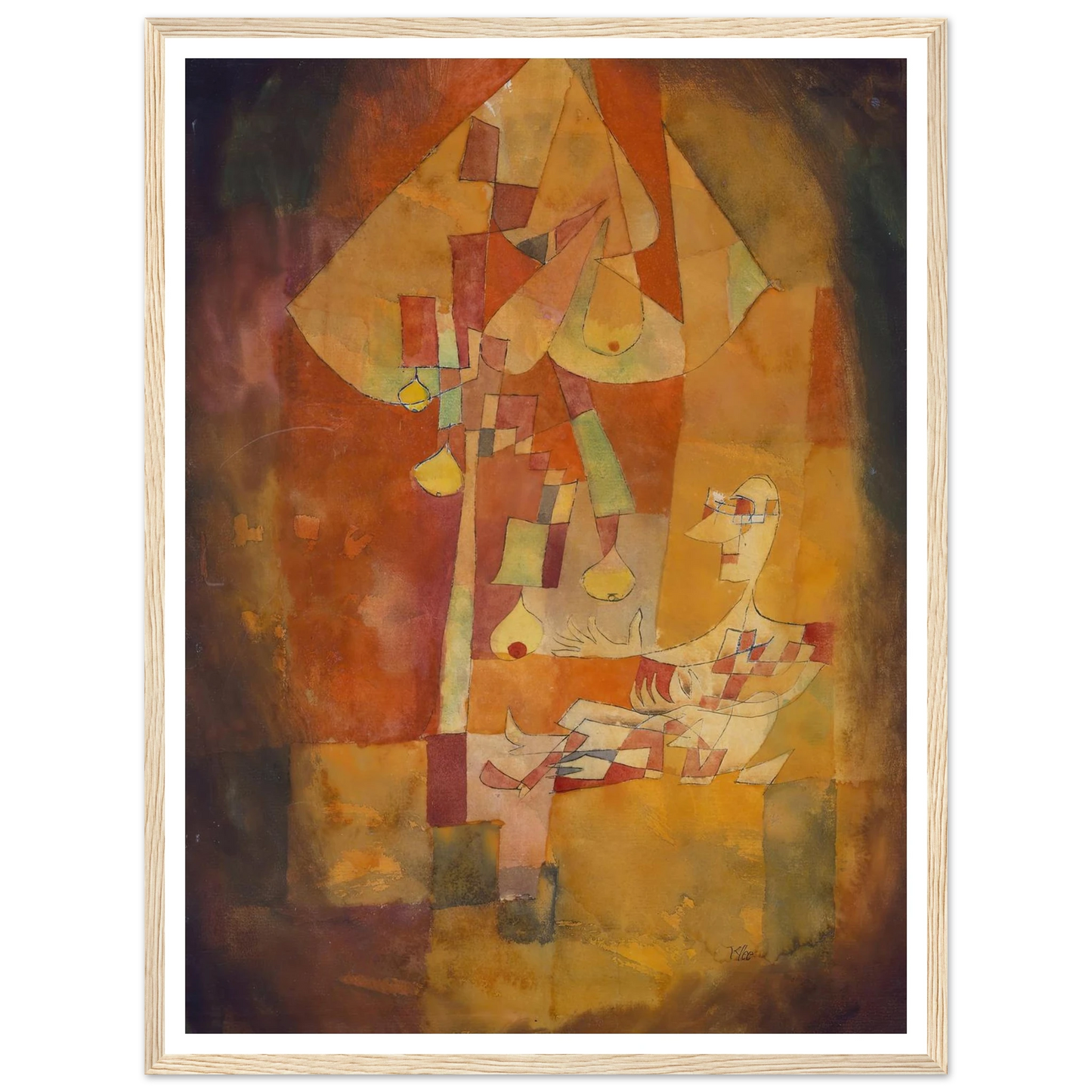 The Man Under the Pear Tree (1921) Art Print | Paul Klee - Framed Poster - 30x40 cm / 12x16″ - Black frame