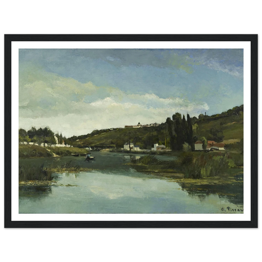 The Marne at Chennevières Art Print | Camille Pissarro - Framed Poster - 30x40 cm / 12x16″ - Black frame