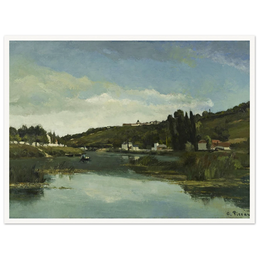 The Marne at Chennevières Art Print | Camille Pissarro - Framed Poster - 30x40 cm / 12x16″ - Black frame