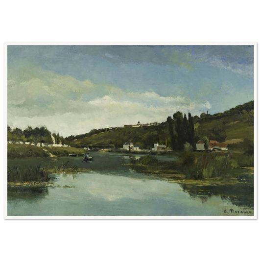 The Marne at Chennevières Art Print | Camille Pissarro - Framed Poster - 30x40 cm / 12x16″ - Black frame