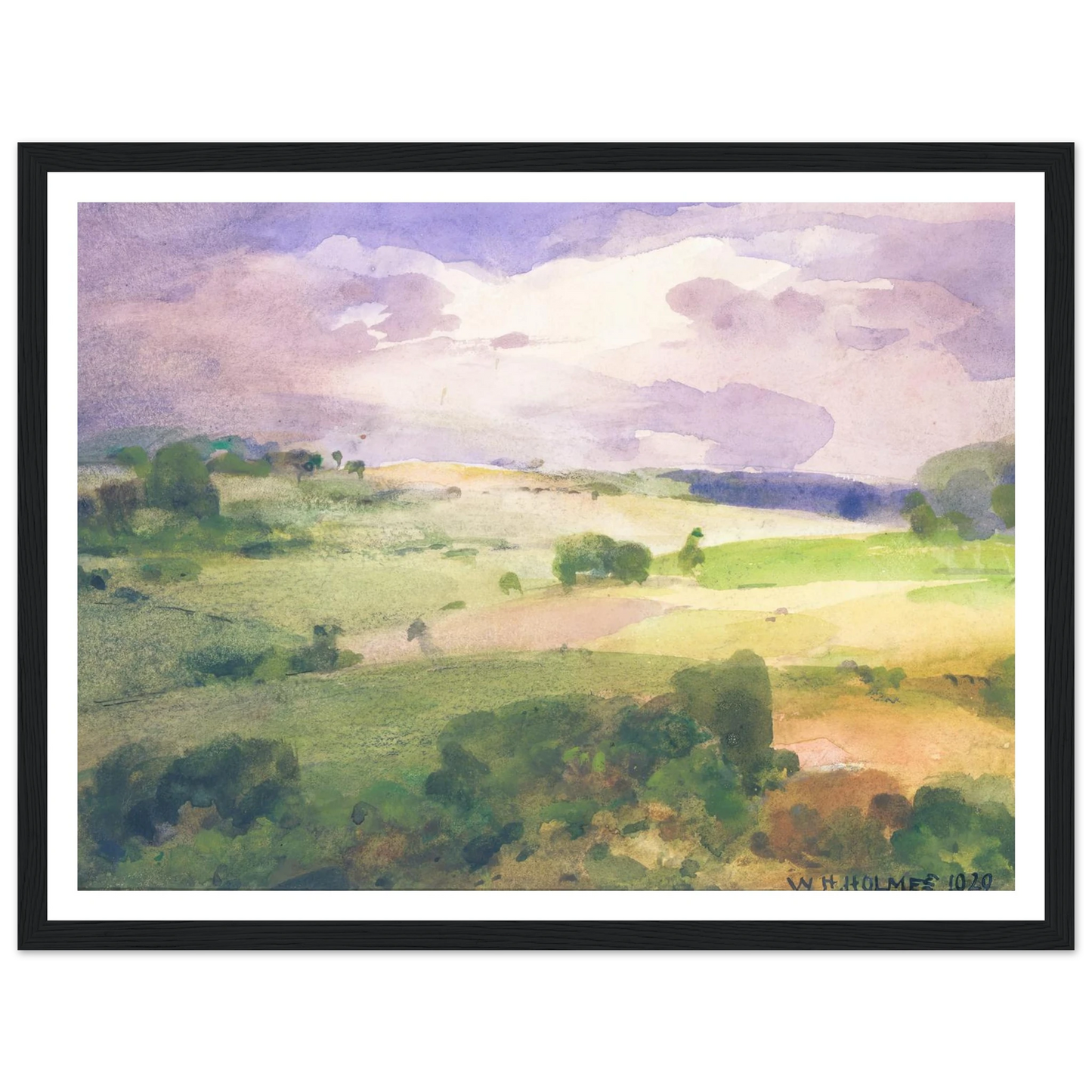 The Maryland Fields (1929) Art Print | William Henry Holmes - Framed Poster - 30x40 cm / 12x16″ - Black frame