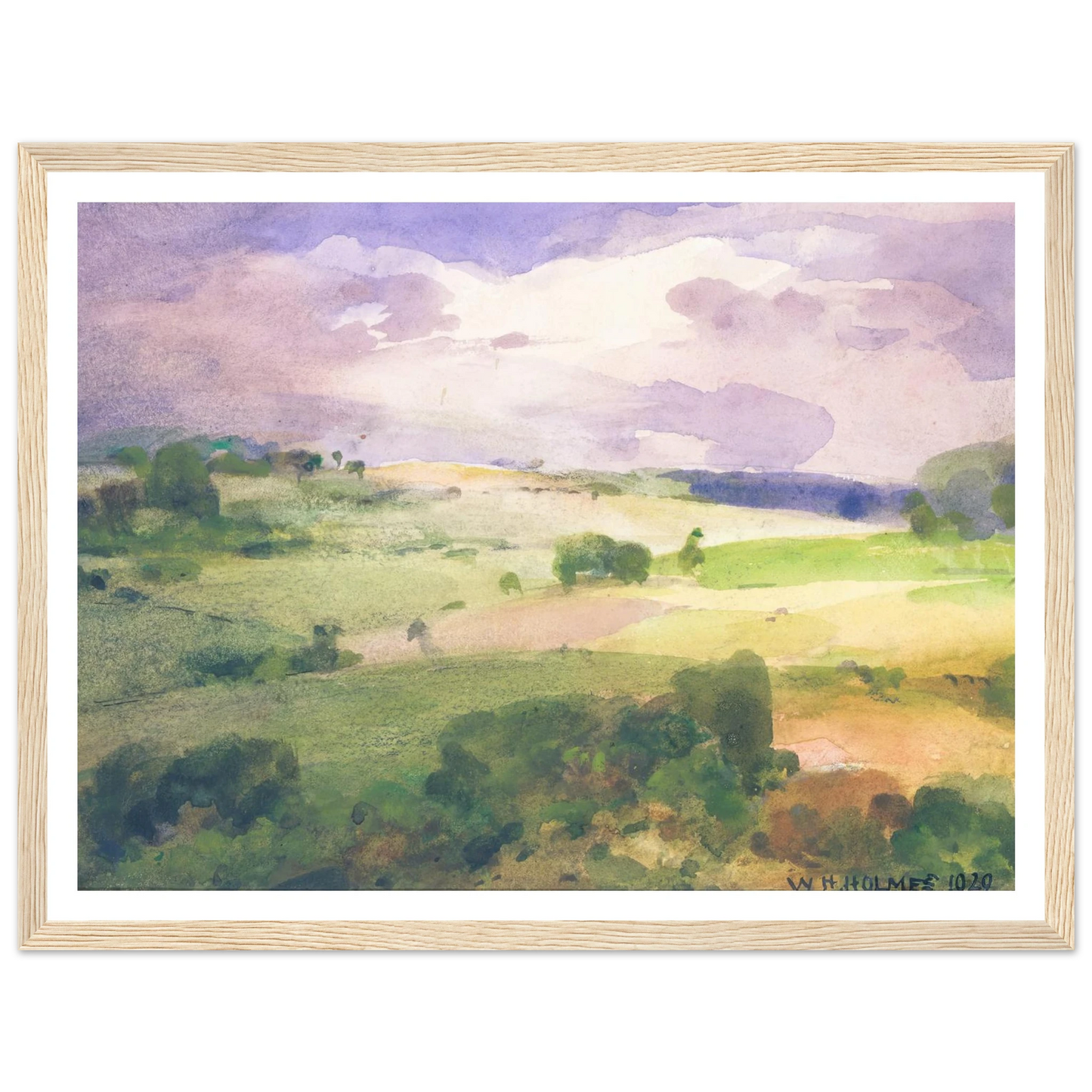 The Maryland Fields (1929) Art Print | William Henry Holmes - Framed Poster - 30x40 cm / 12x16″ - Black frame