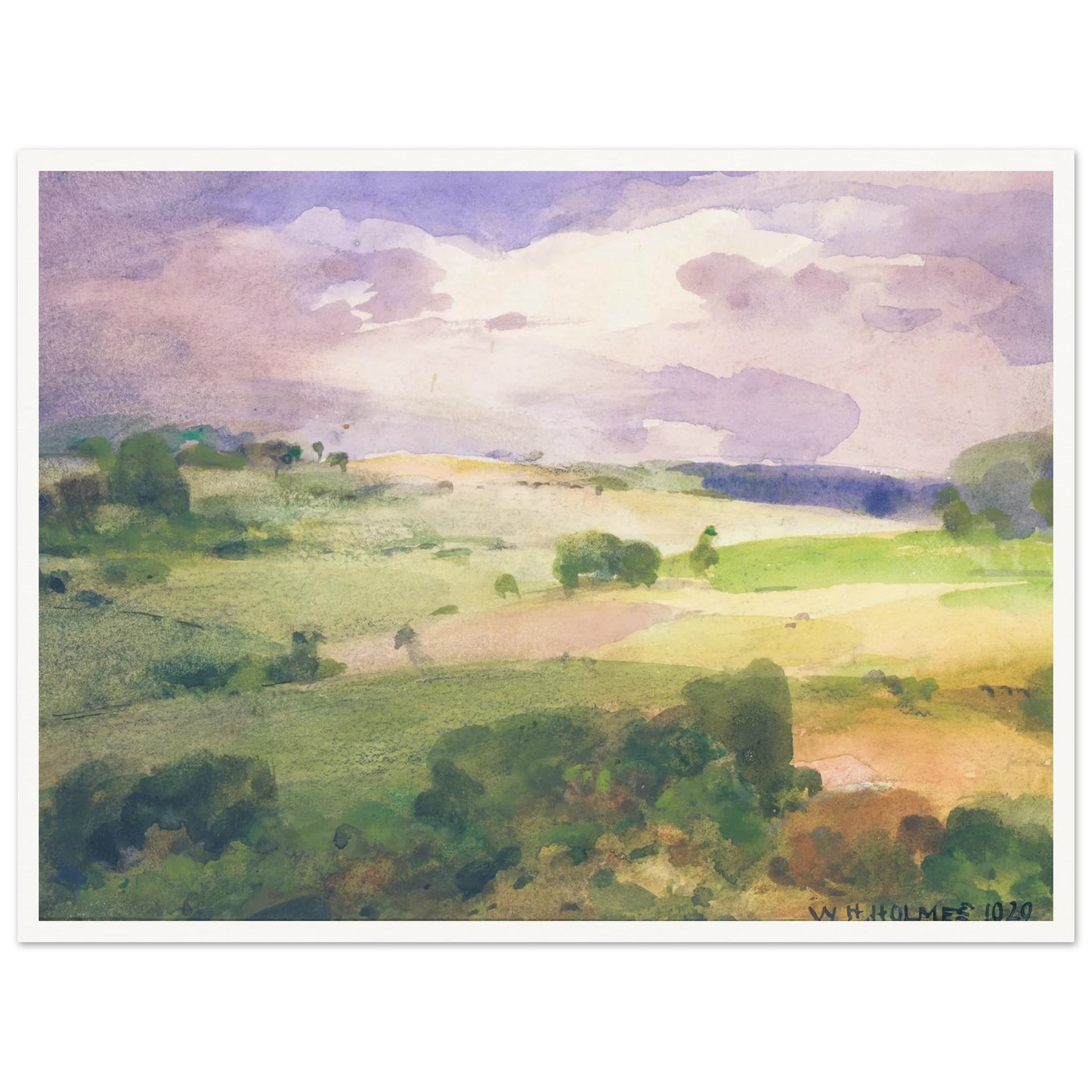 The Maryland Fields (1929) Art Print | William Henry Holmes - Framed Poster - 30x40 cm / 12x16″ - Black frame