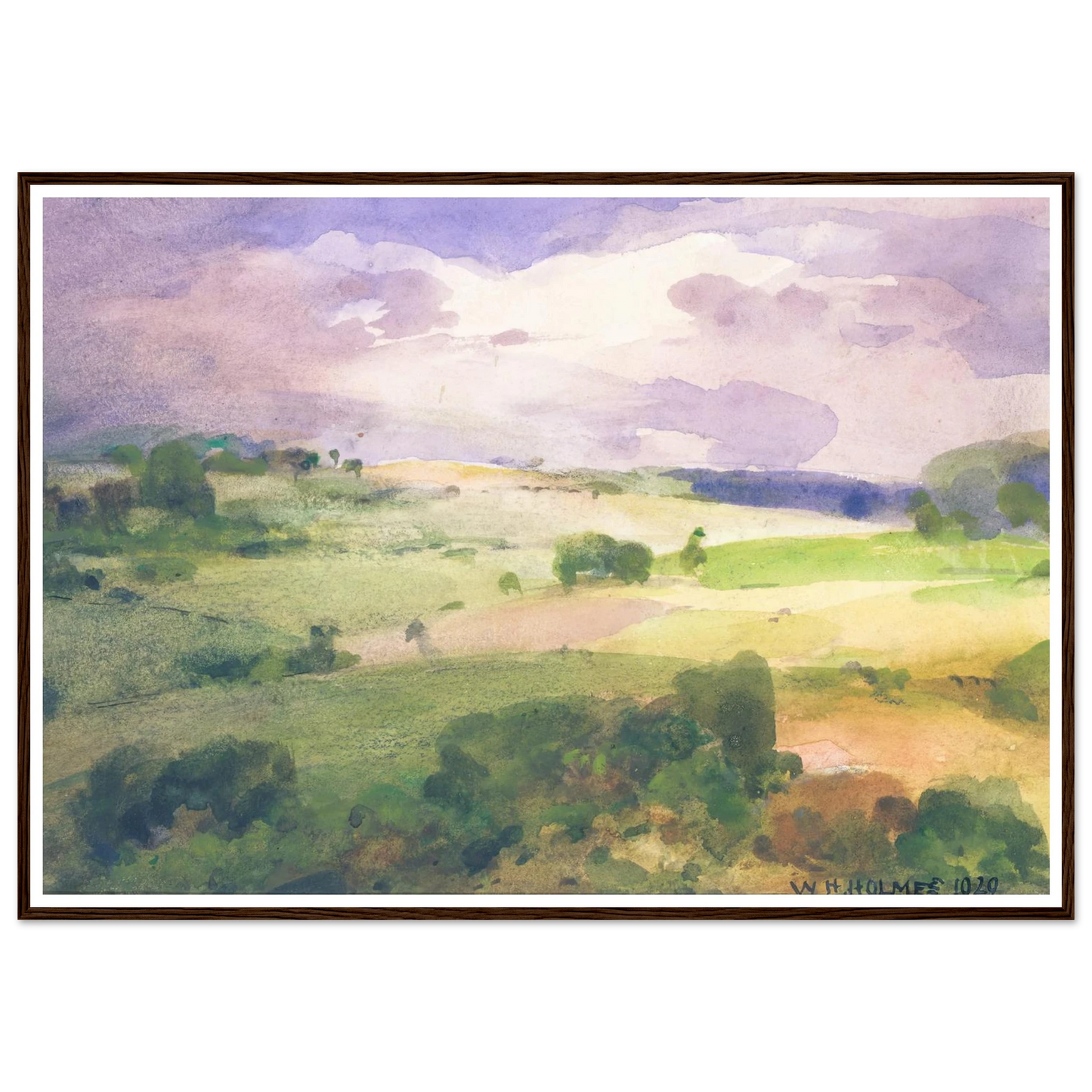 The Maryland Fields (1929) Art Print | William Henry Holmes - Framed Poster - 30x40 cm / 12x16″ - Black frame