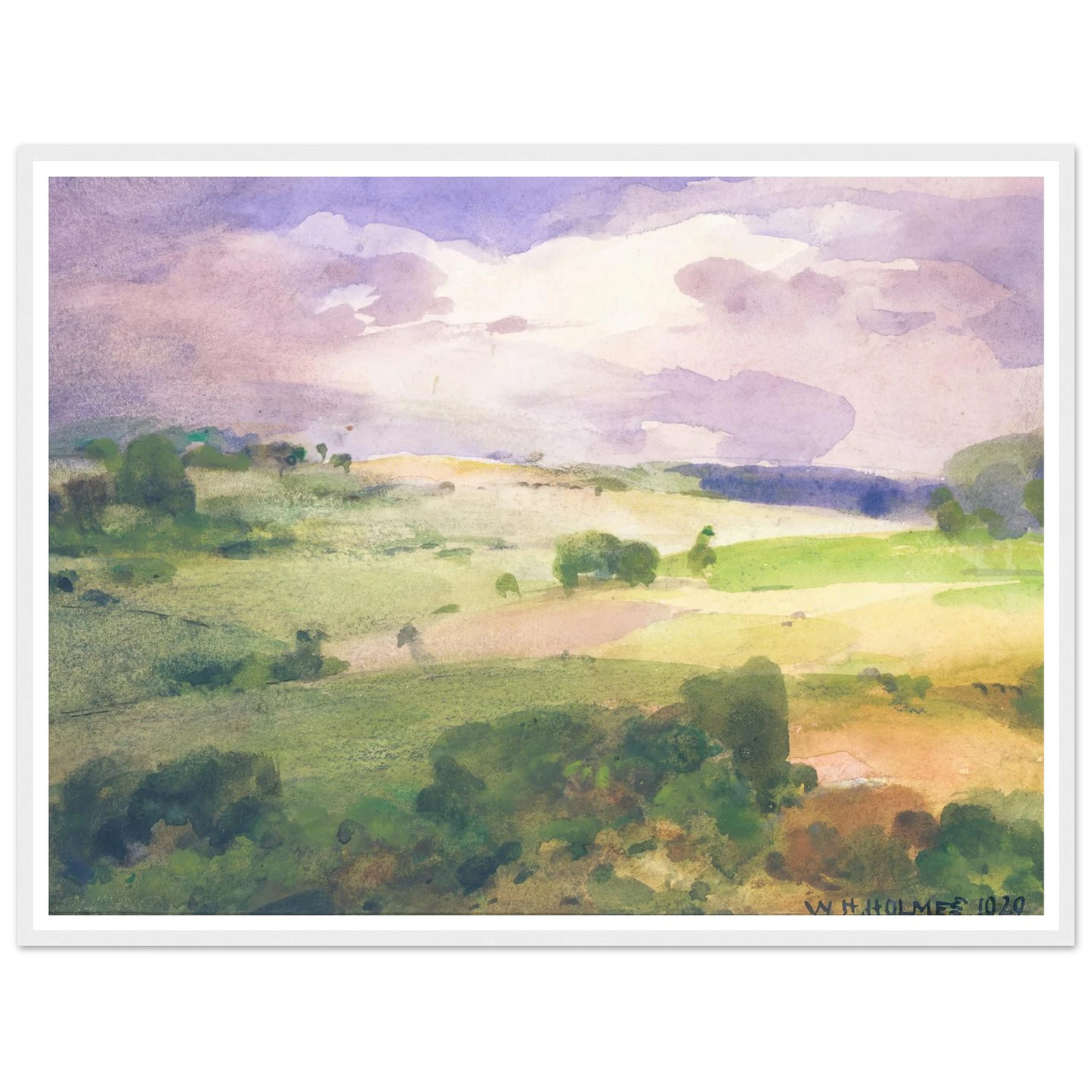 The Maryland Fields (1929) Art Print | William Henry Holmes - Framed Poster - 30x40 cm / 12x16″ - Black frame