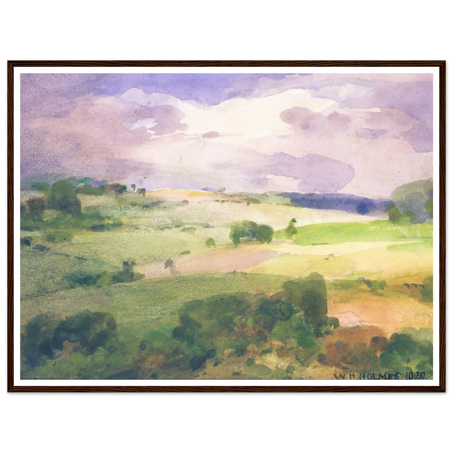 The Maryland Fields (1929) Art Print | William Henry Holmes - Framed Poster - 30x40 cm / 12x16″ - Black frame