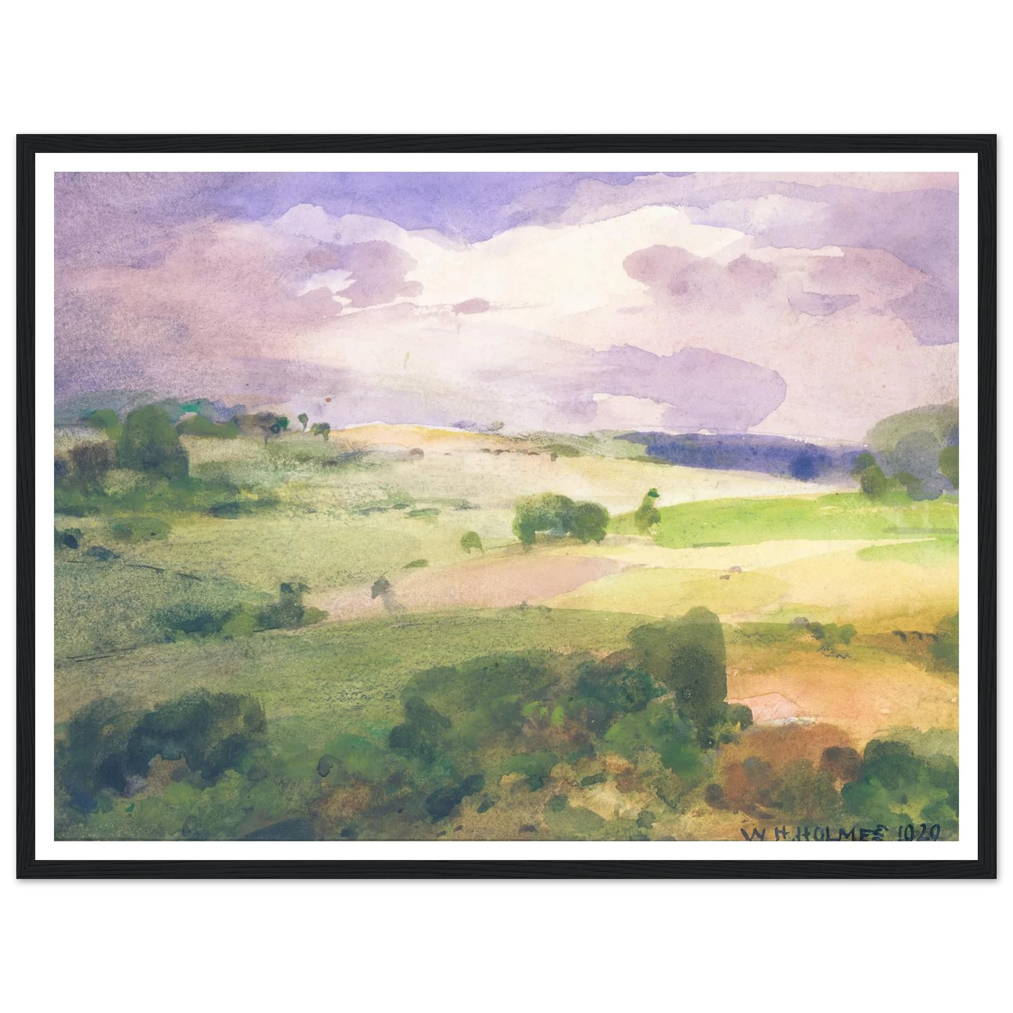 The Maryland Fields (1929) Art Print | William Henry Holmes - Framed Poster - 30x40 cm / 12x16″ - Black frame