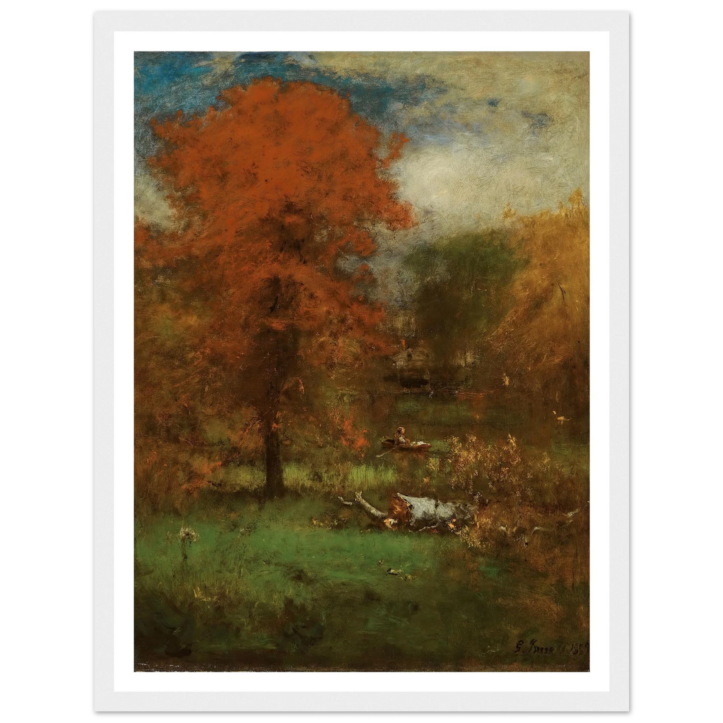 The Mill Pond (1889) Art Print | George Inness - Framed Poster - 30x40 cm / 12x16″ - Black frame